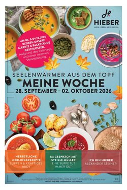 Hieber's Frische Center Prospekt (ab 27.09.2026) zum Blättern