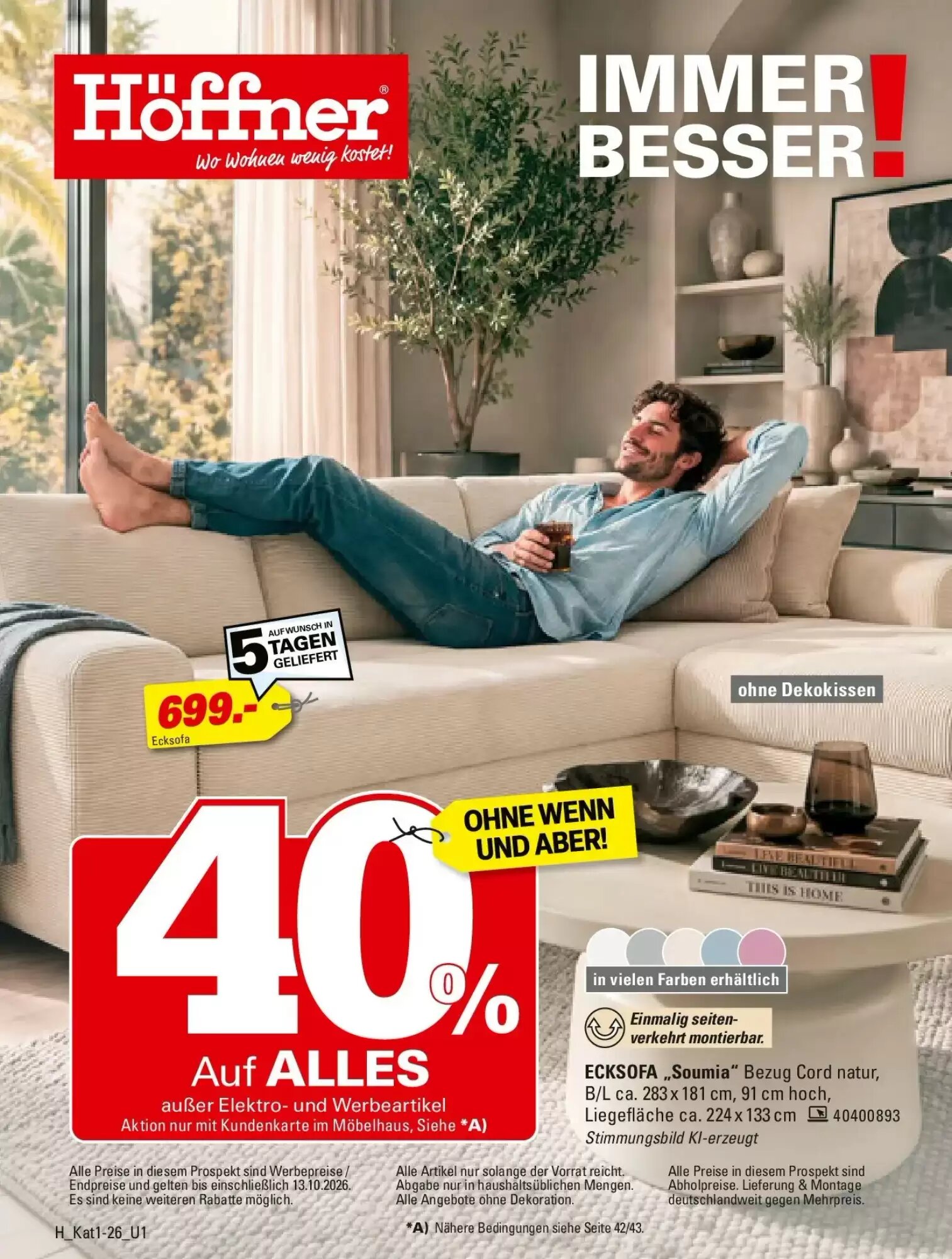 Höffner Prospekt (ab 27.09.2026) zum Blättern - Seite 1