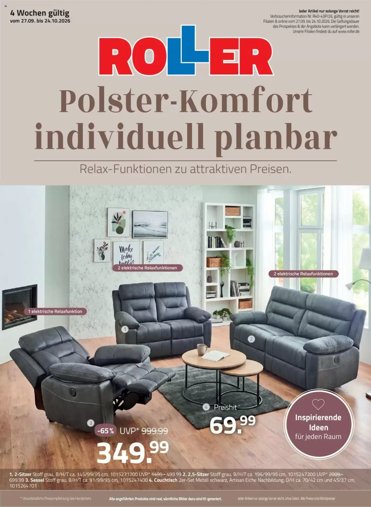 ROLLER Prospekt (ab 27.09.2026) zum Blättern - Seite 1