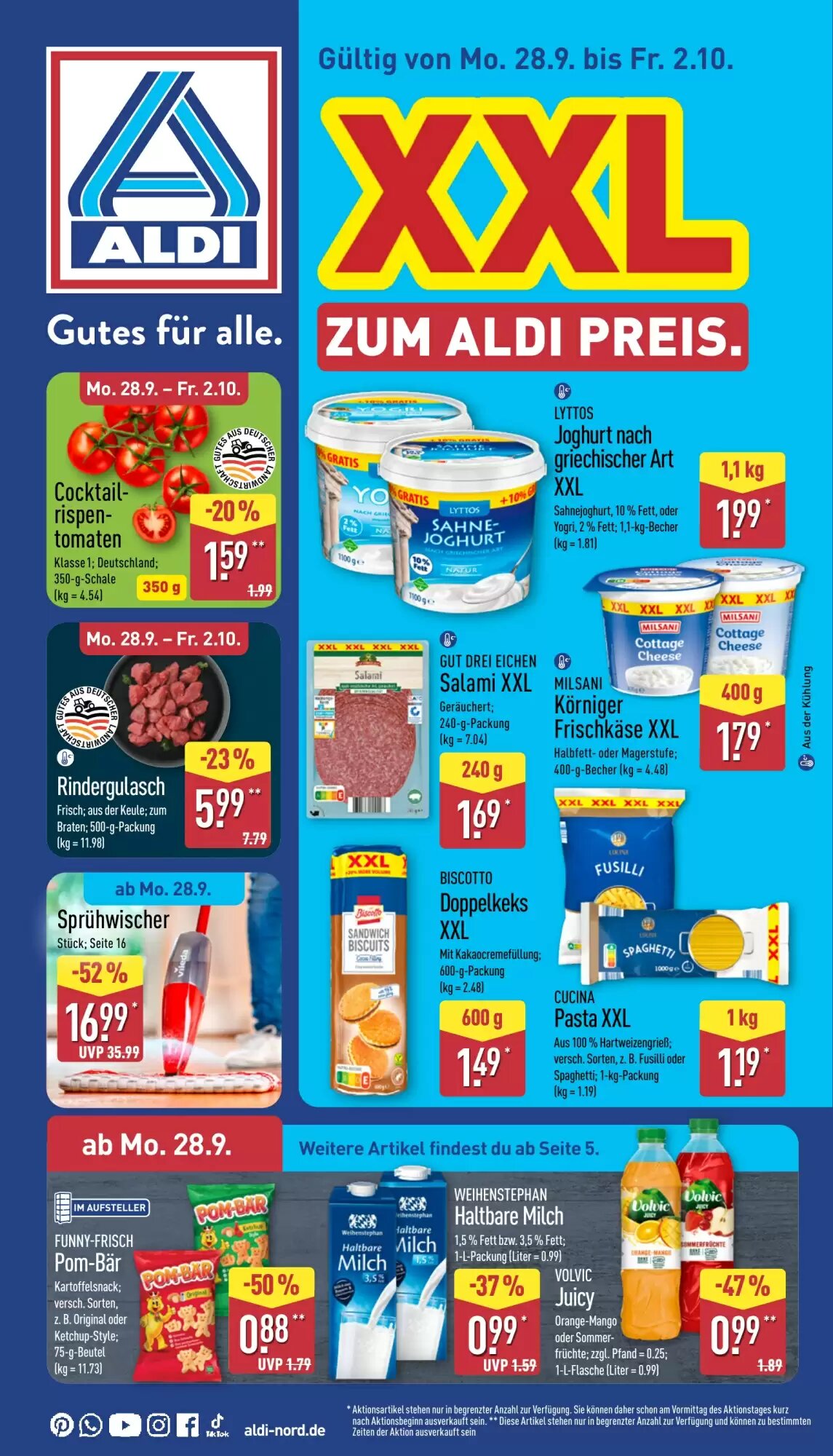Aldi Nord Prospekt (ab 28.09.2026) zum Blättern - Seite 1