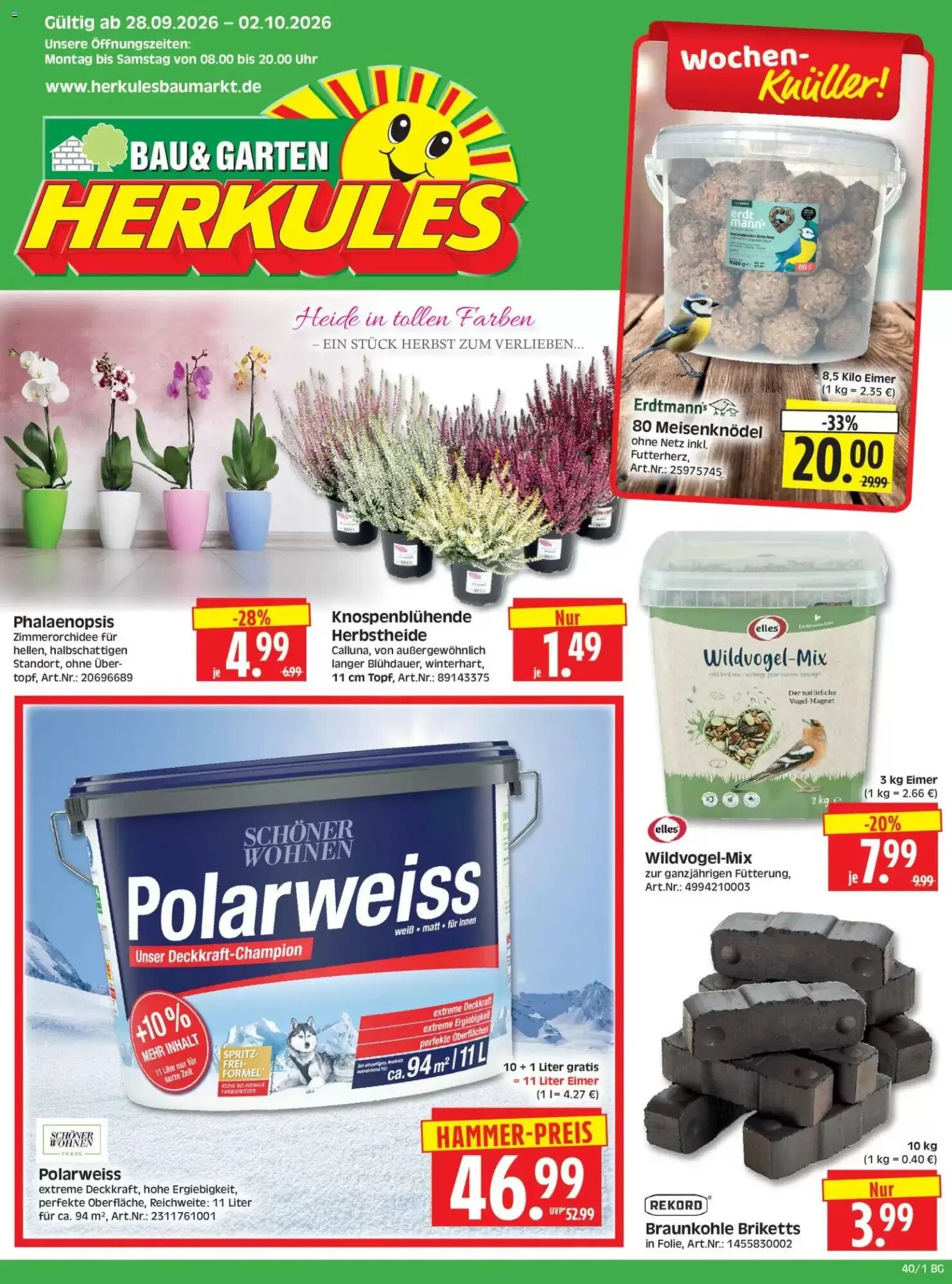 Herkules Baumarkt Prospekt (ab 28.09.2026) zum Blättern - Seite 1