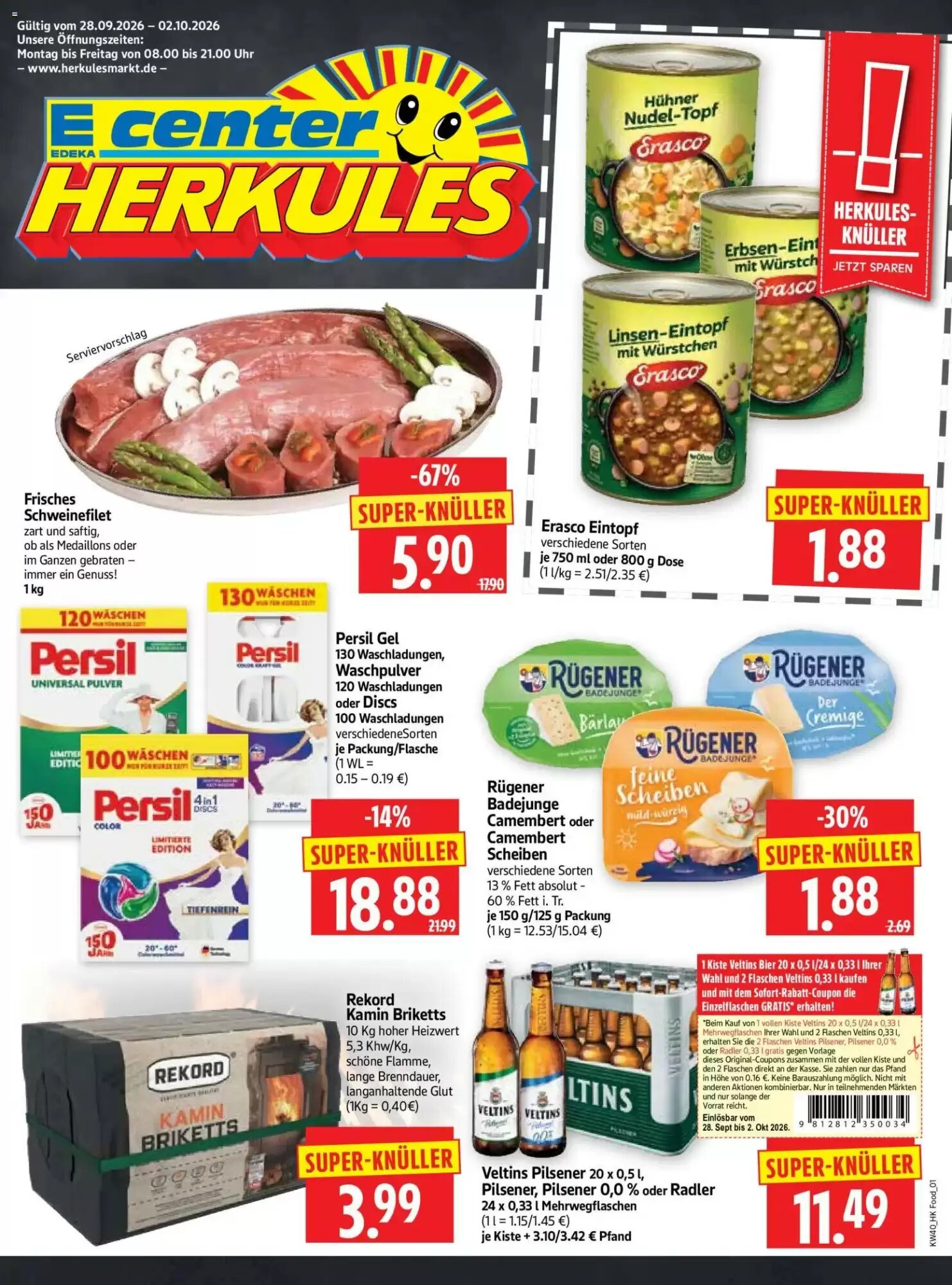 Edeka Herkules Prospekt (ab 28.09.2026) zum Blättern - Seite 1