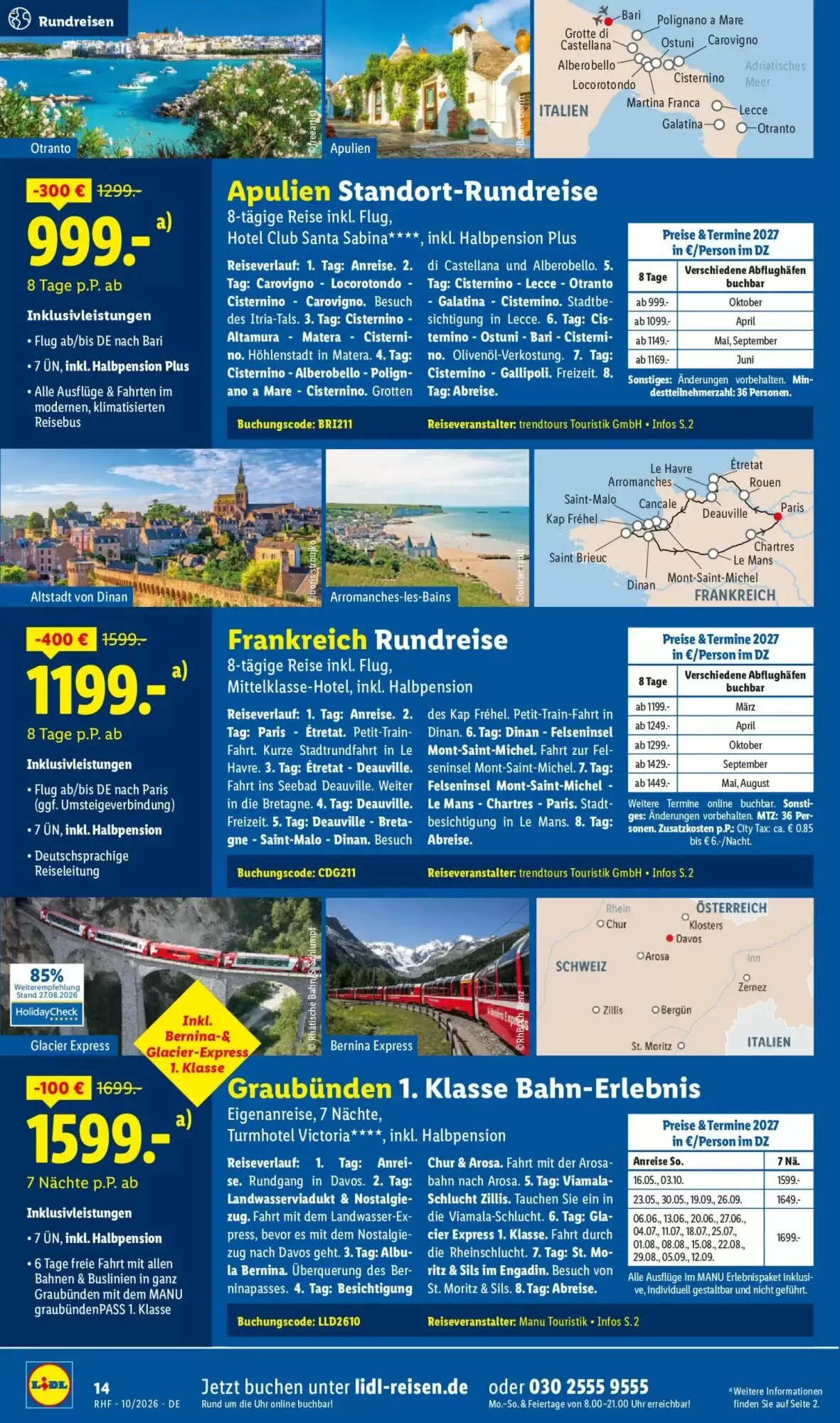Lidl Reisen Prospekt (ab 30.09.2026) zum Blättern - Seite 14