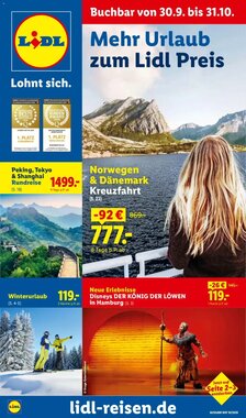 Lidl Reisen Prospekt (ab 30.09.2026) zum Blättern