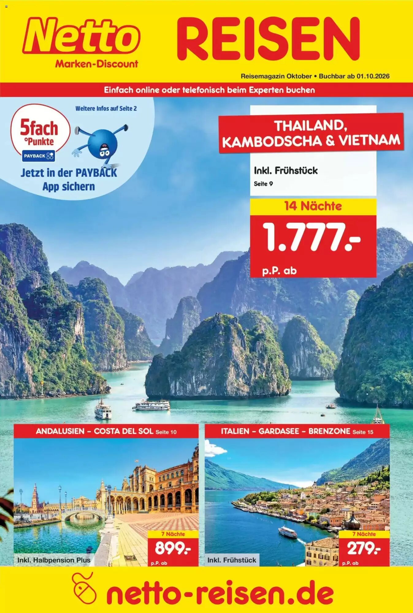 Netto Reisen Prospekt (ab 01.10.2026) zum Blättern - Seite 1