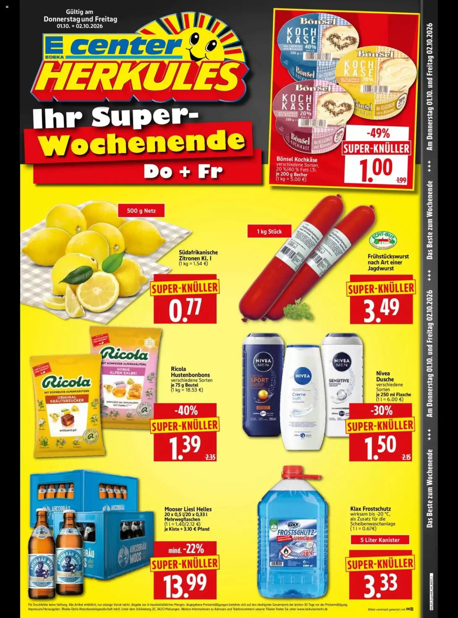 Edeka Herkules Prospekt (ab 01.10.2026) zum Blättern - Seite 1