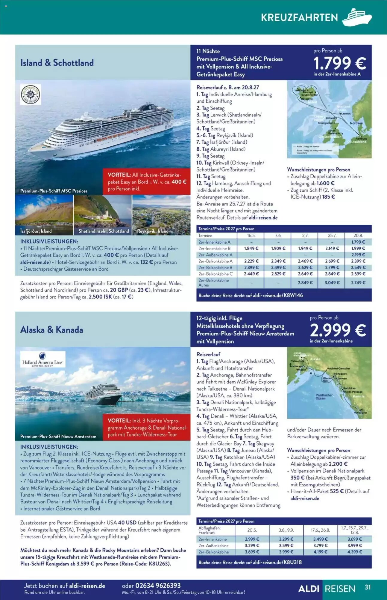 ALDI Nord Reisen Prospekt (ab 01.10.2026) zum Blättern - Seite 31