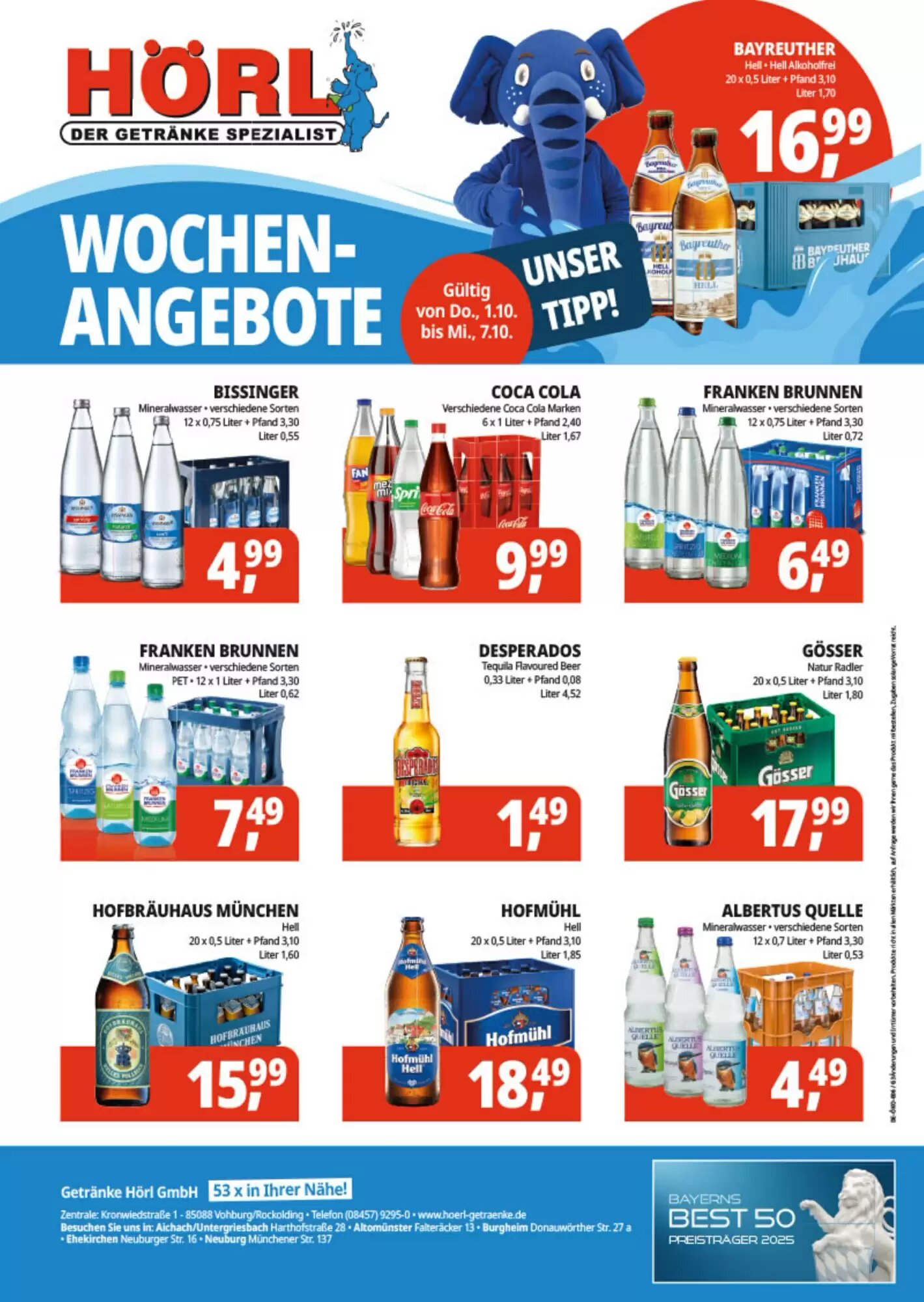 Hörl Getränke Prospekt (ab 01.10.2026) zum Blättern - Seite 1