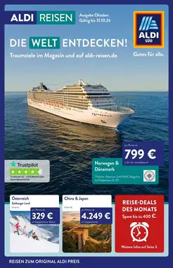 Aldi Süd Reisen Prospekt (ab 01.10.2026) zum Blättern