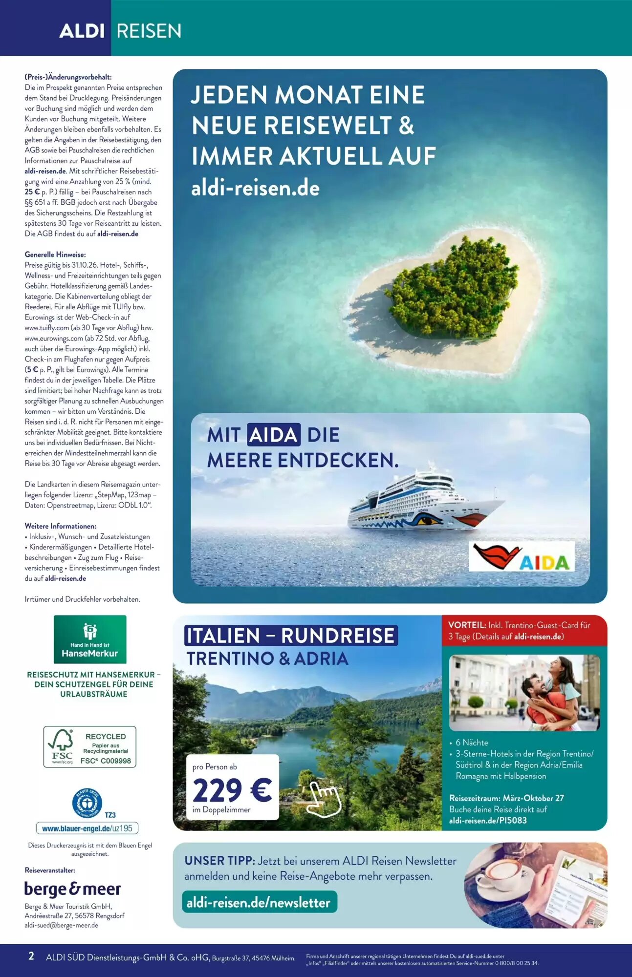 Aldi Süd Reisen Prospekt (ab 01.10.2026) zum Blättern - Seite 2