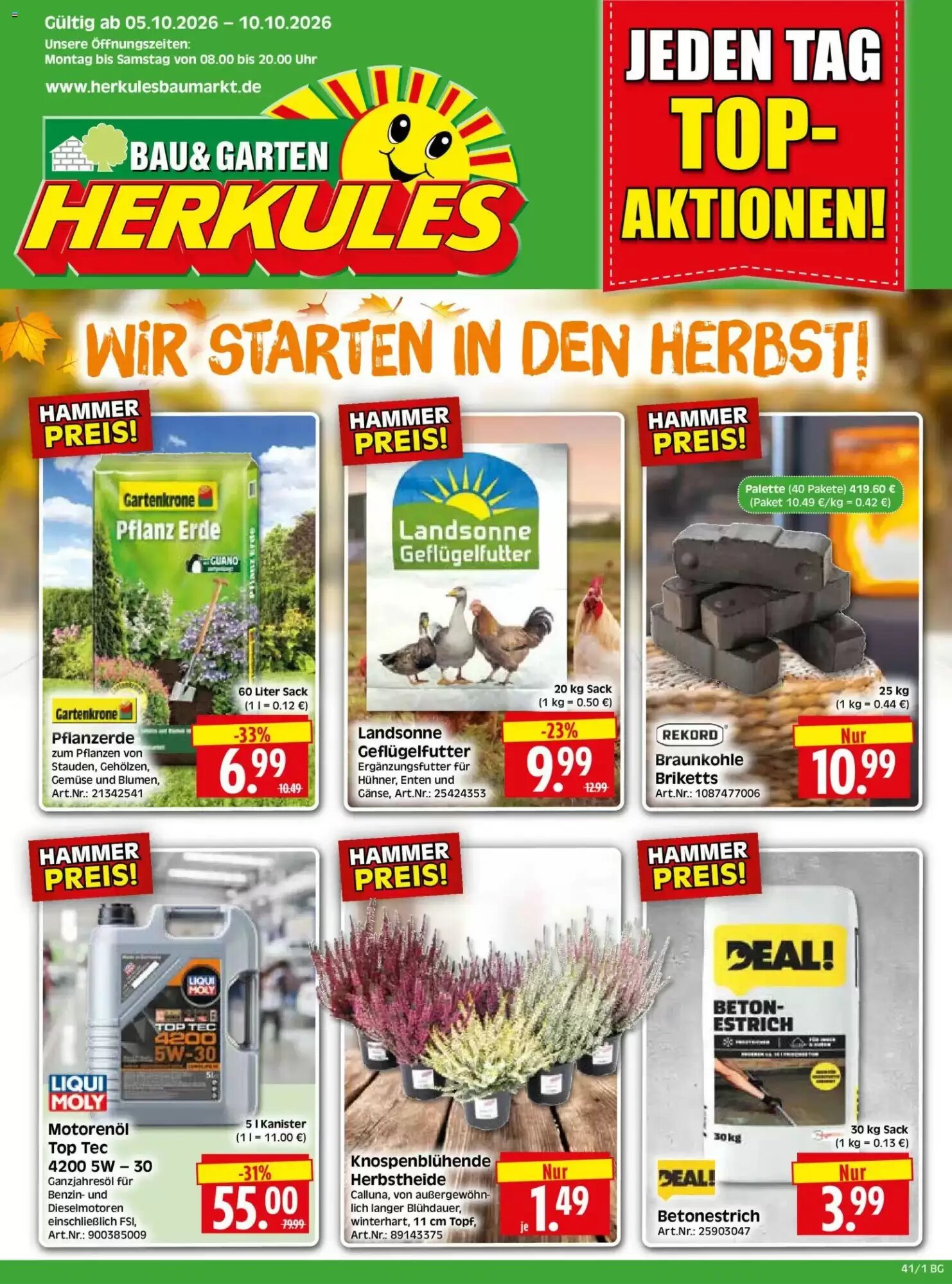 Herkules Baumarkt Prospekt (ab 05.10.2026) zum Blättern - Seite 1