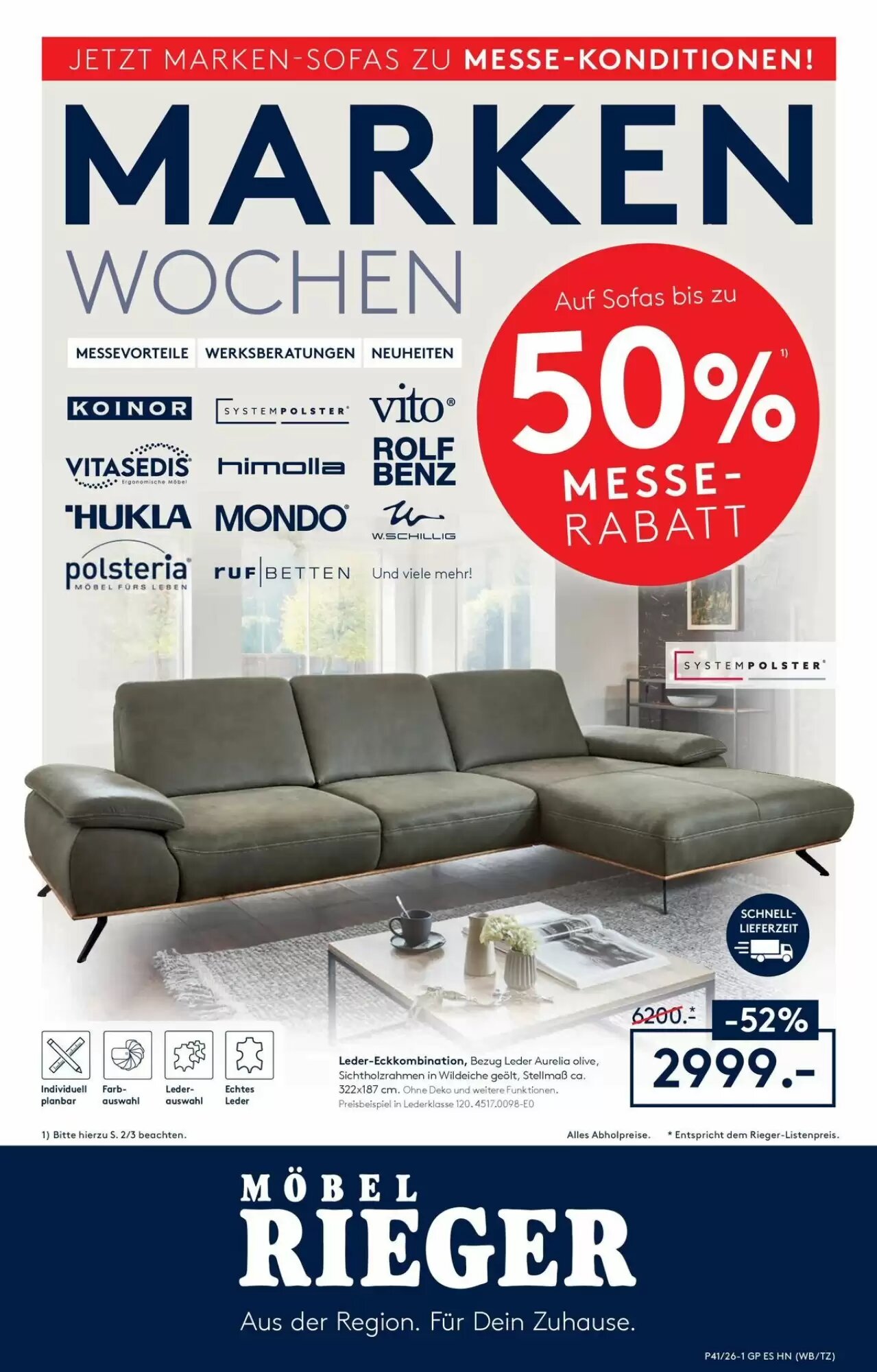 Möbel Rieger Prospekt (ab 07.10.2026) zum Blättern - Seite 1