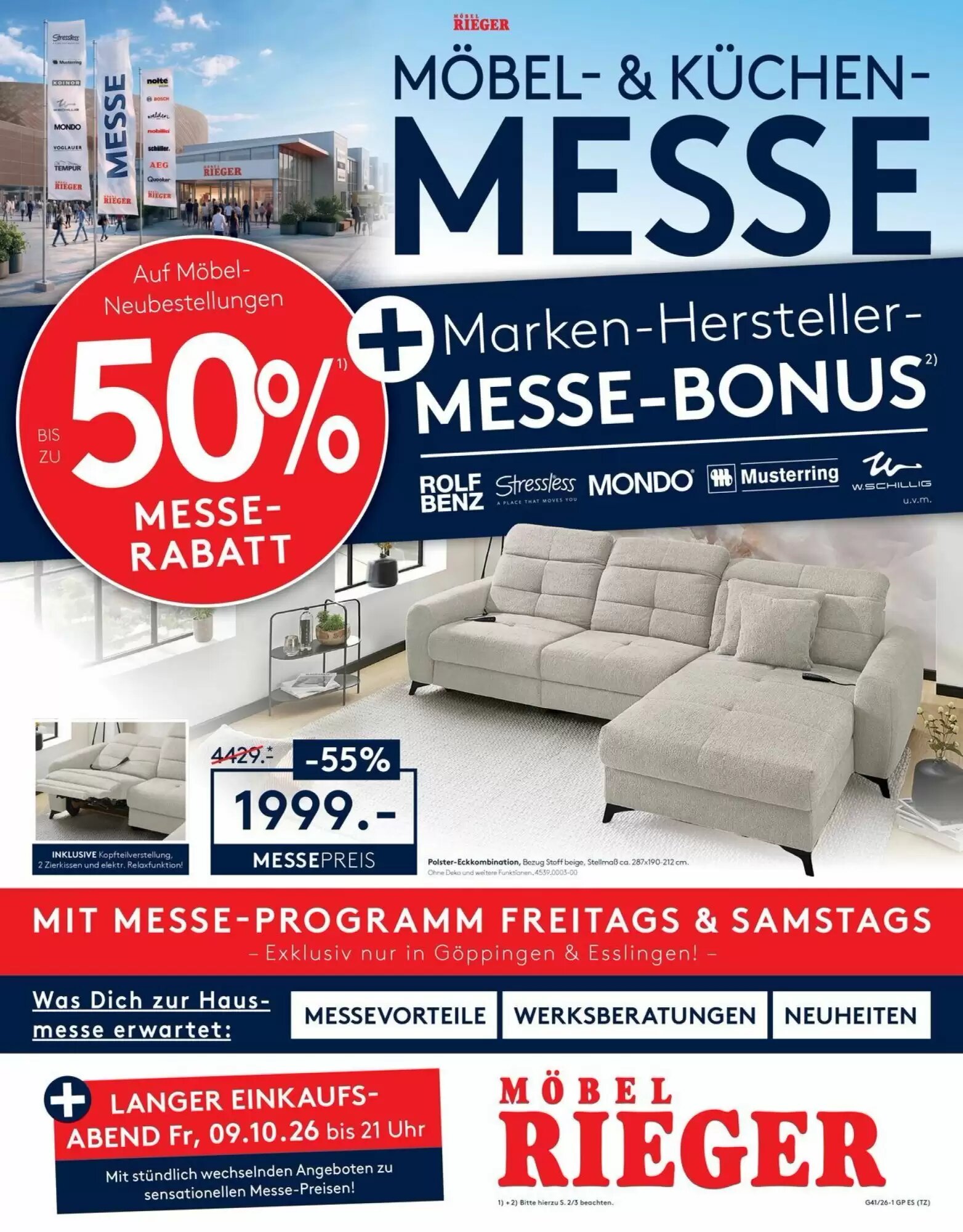 Möbel Rieger Prospekt (ab 09.10.2026) zum Blättern - Seite 1