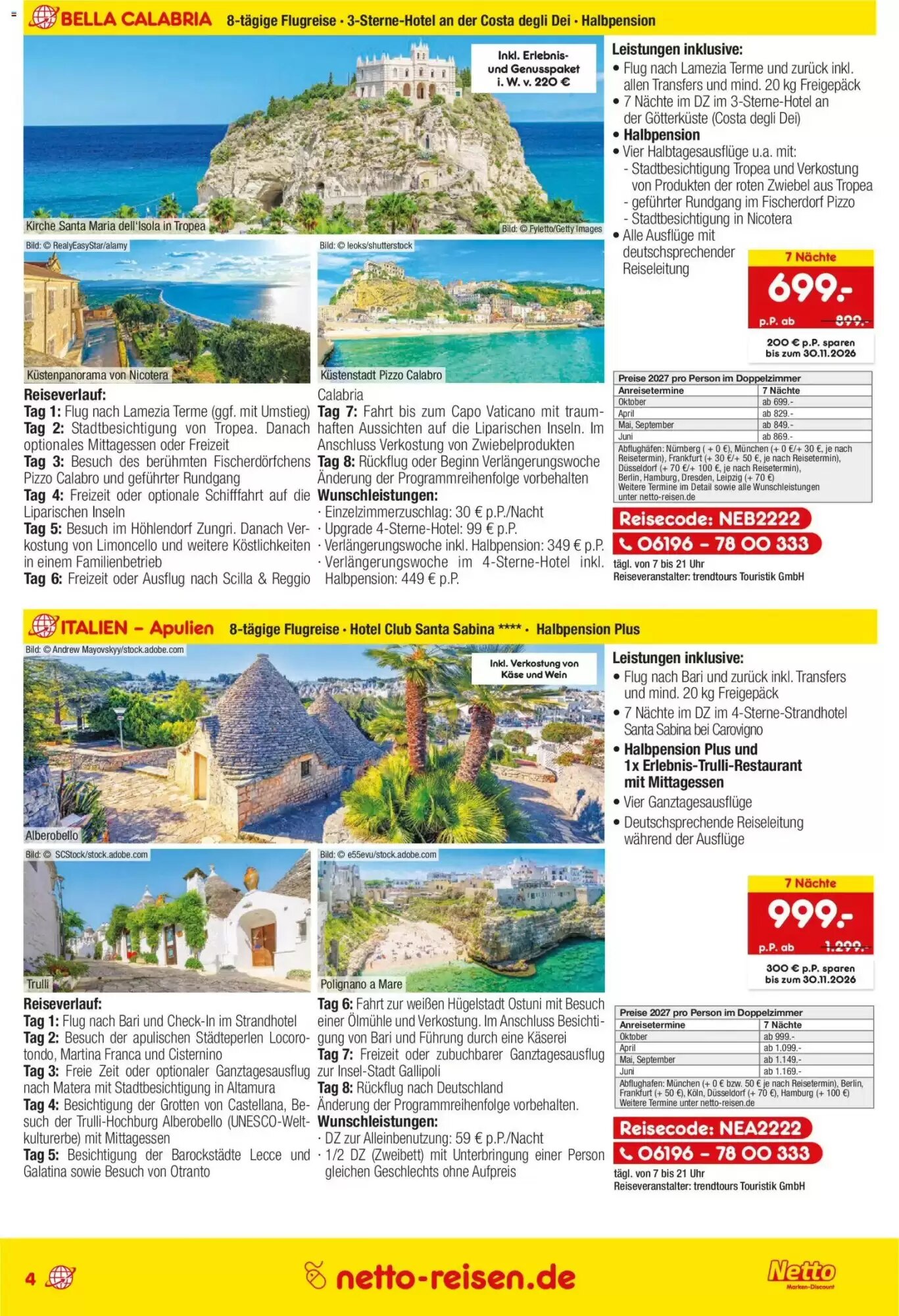 Netto Reisen Prospekt (ab 15.10.2026) zum Blättern - Seite 4