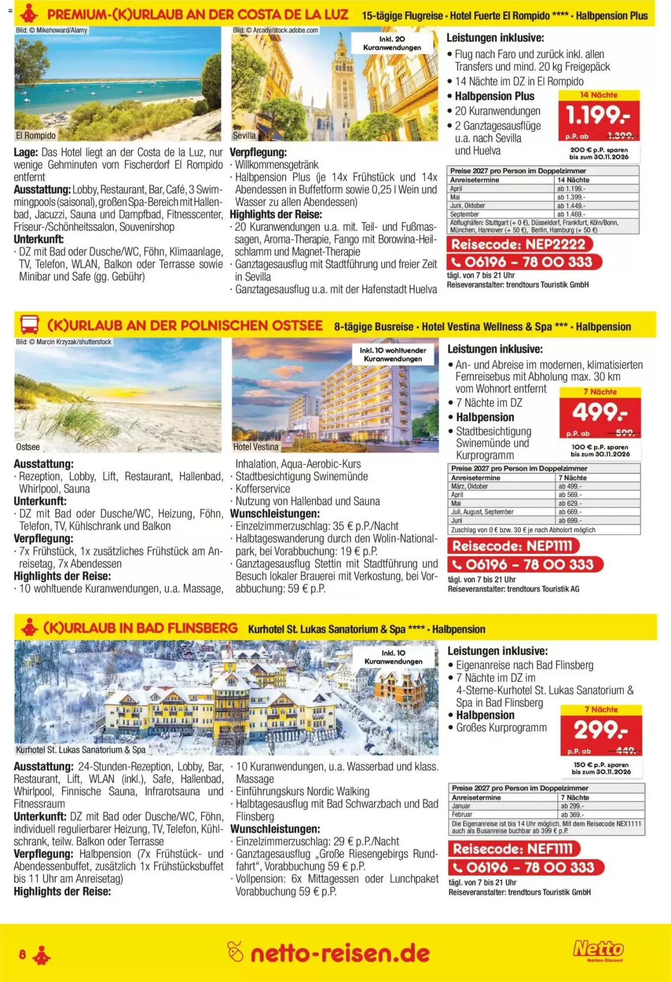 Netto Reisen Prospekt (ab 15.10.2026) zum Blättern - Seite 8
