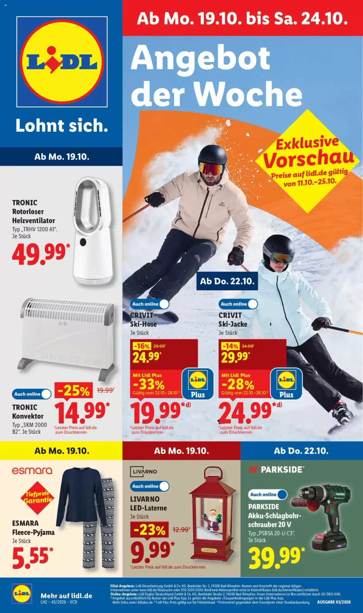 Lidl Prospekt (ab 19.10.2026) zum Blättern - Seite 1