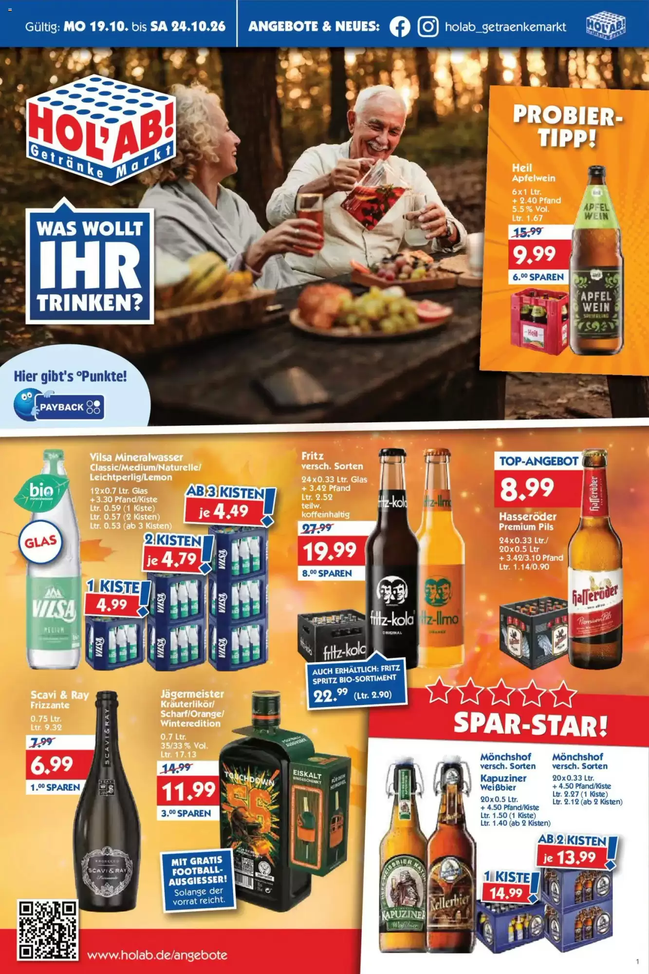 Hol'ab Getränkemarkt Prospekt (ab 19.10.2026) zum Blättern - Seite 1