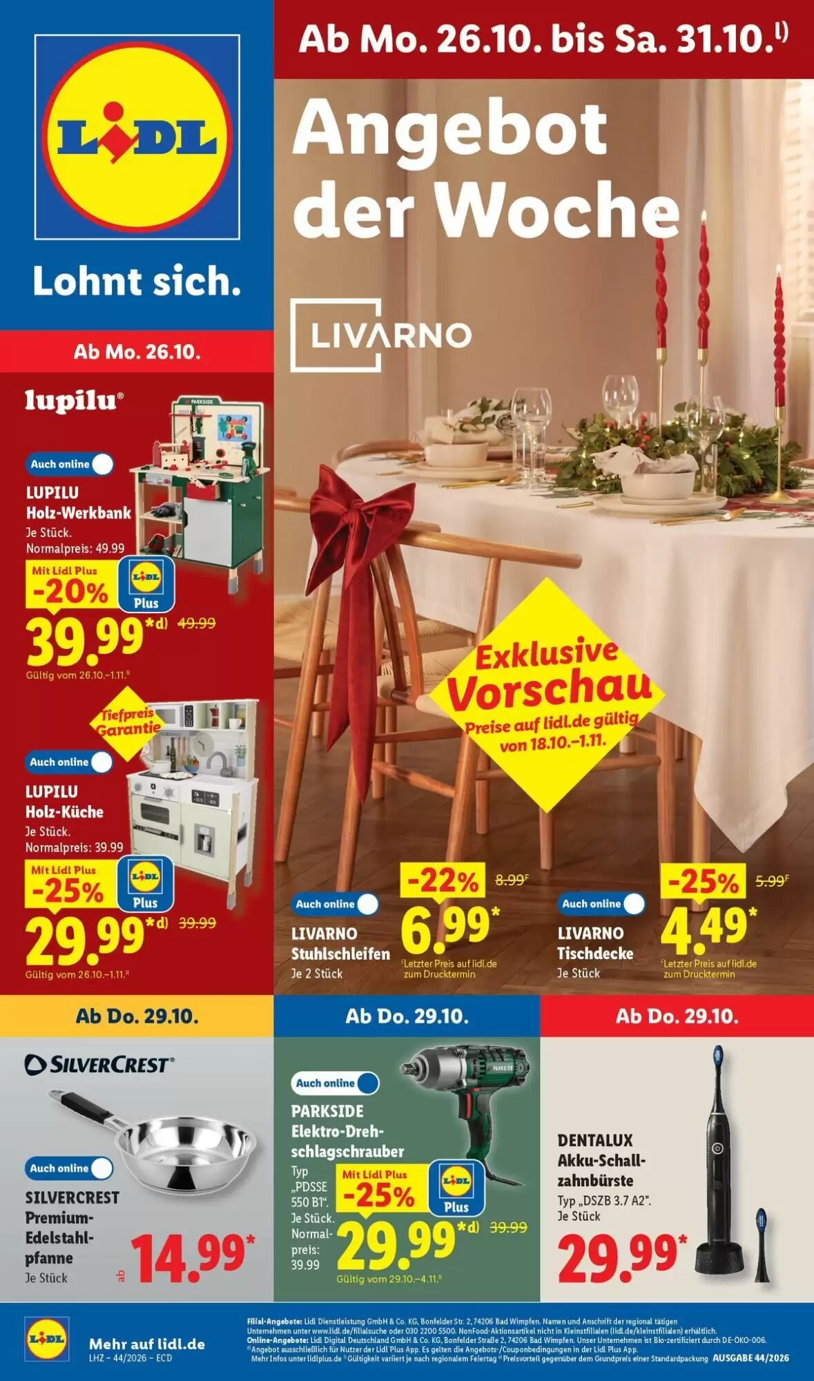 Lidl Prospekt (ab 26.10.2026) zum Blättern - Seite 1