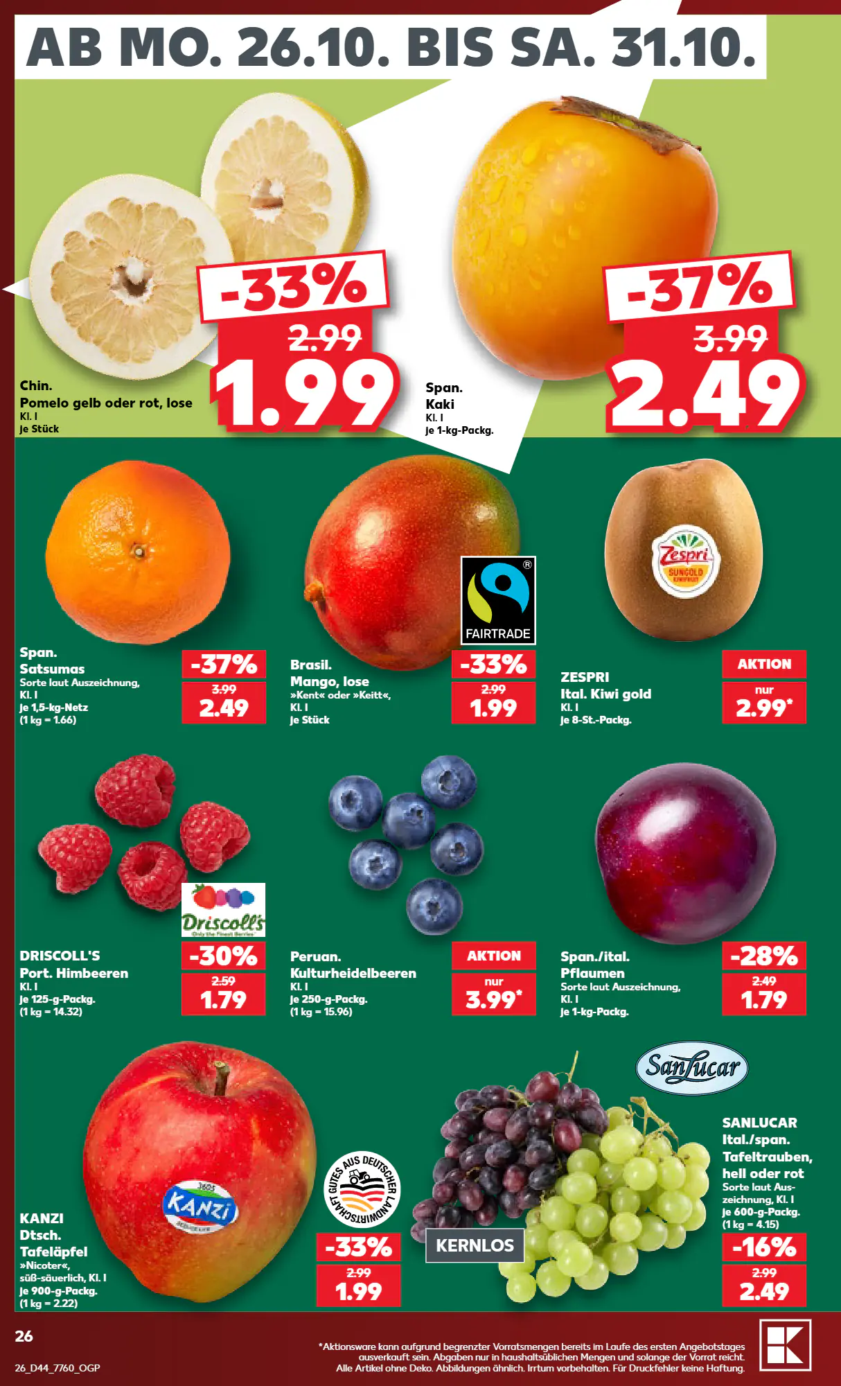Kaufland Prospekt (ab 26.10.2026) zum Blättern - Seite 26