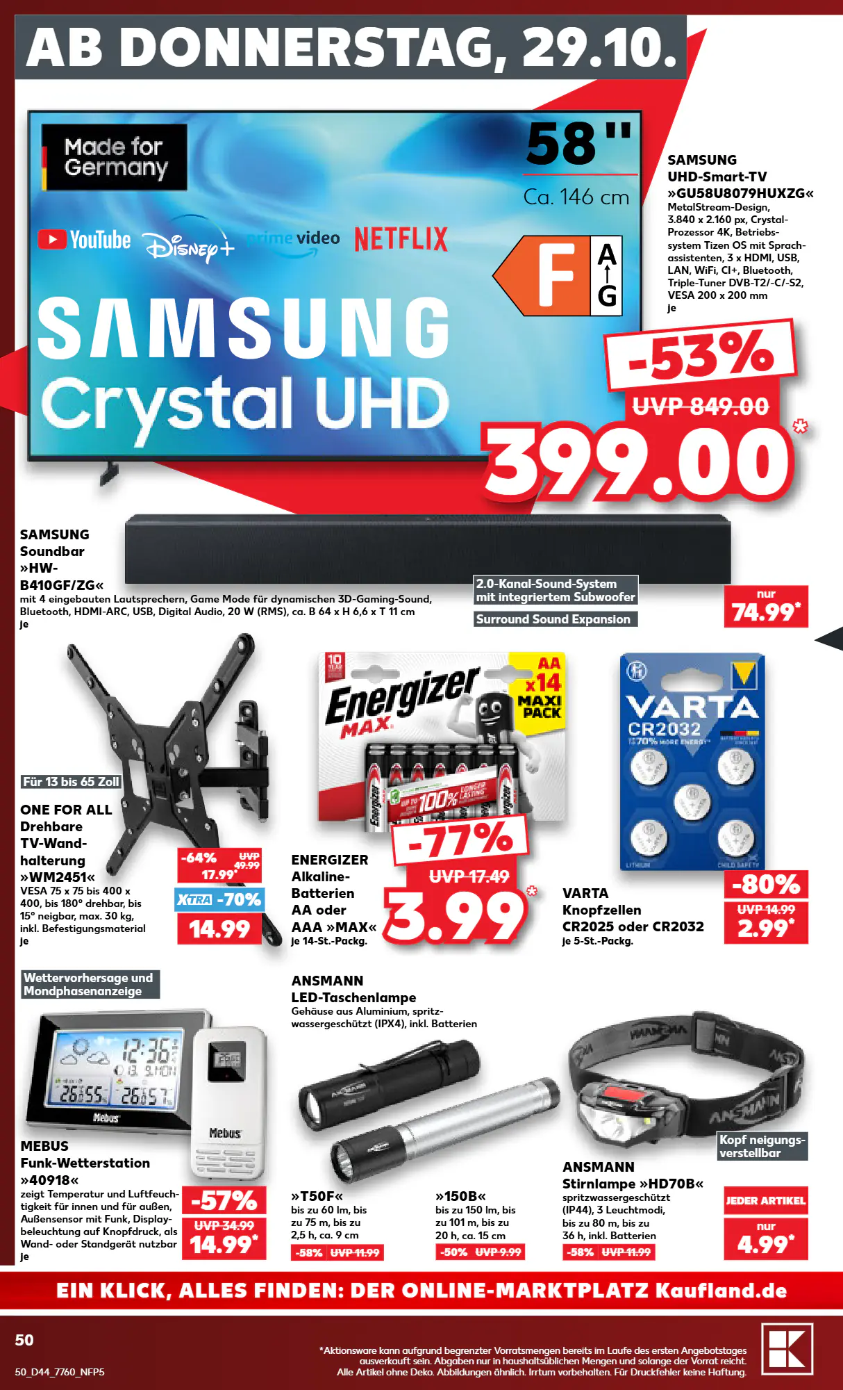 Kaufland Prospekt (ab 26.10.2026) zum Blättern - Seite 50