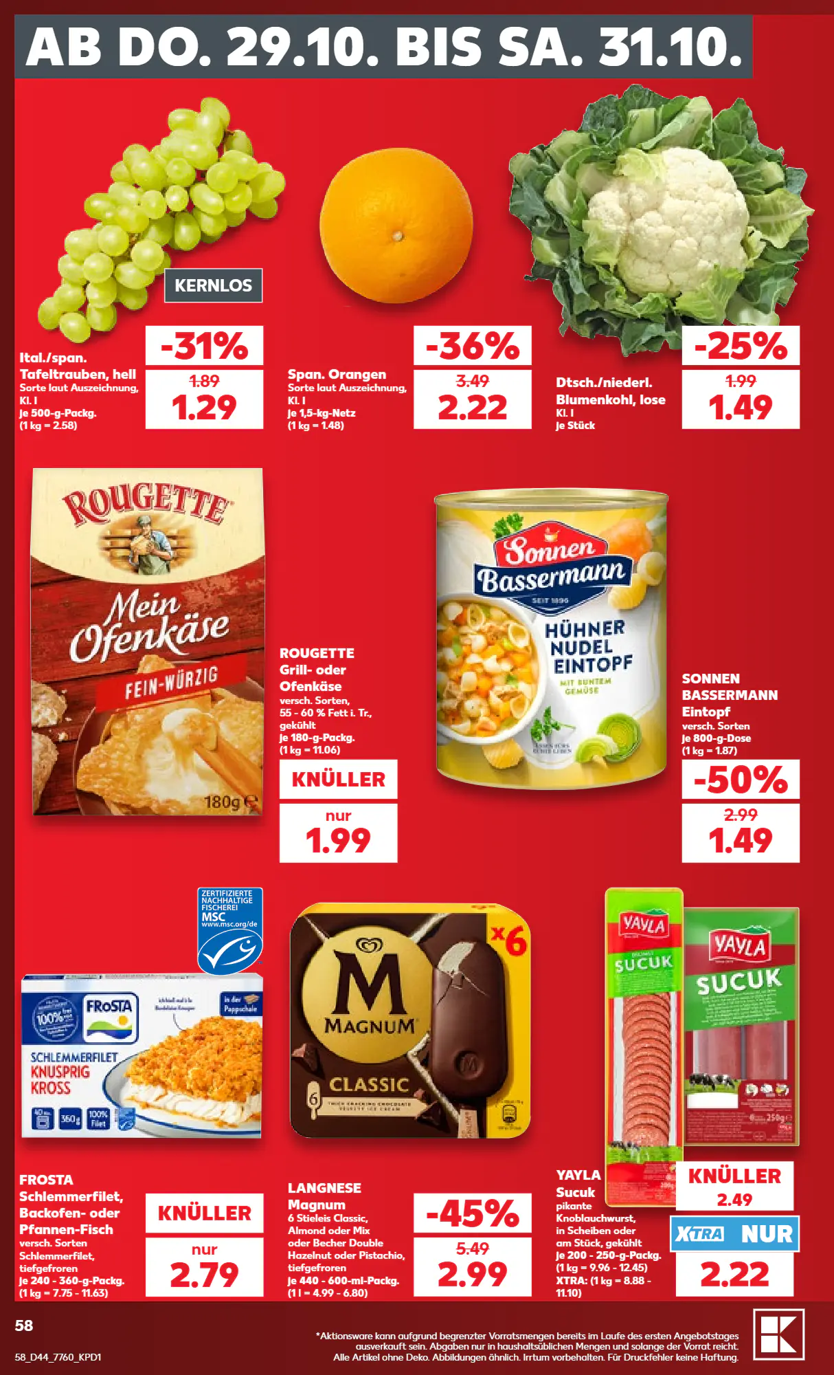 Kaufland Prospekt (ab 26.10.2026) zum Blättern - Seite 58