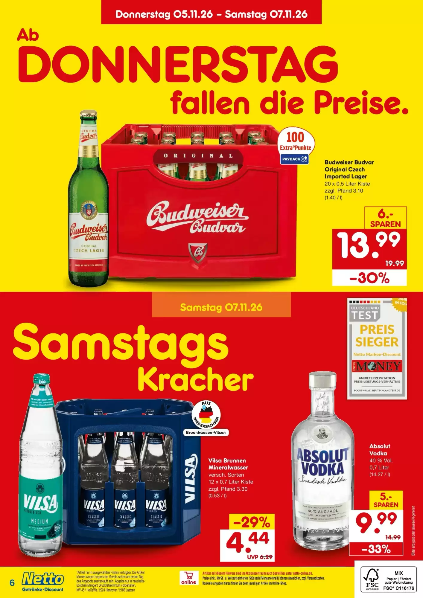Netto Getränke Discount Prospekt (ab 01.11.2026) zum Blättern - Seite 6