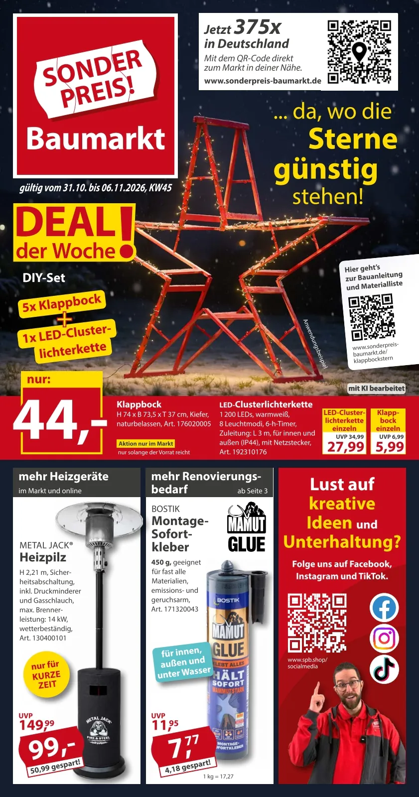 Sonderpreis Baumarkt Prospekt (ab 02.11.2026) zum Blättern - Seite 1