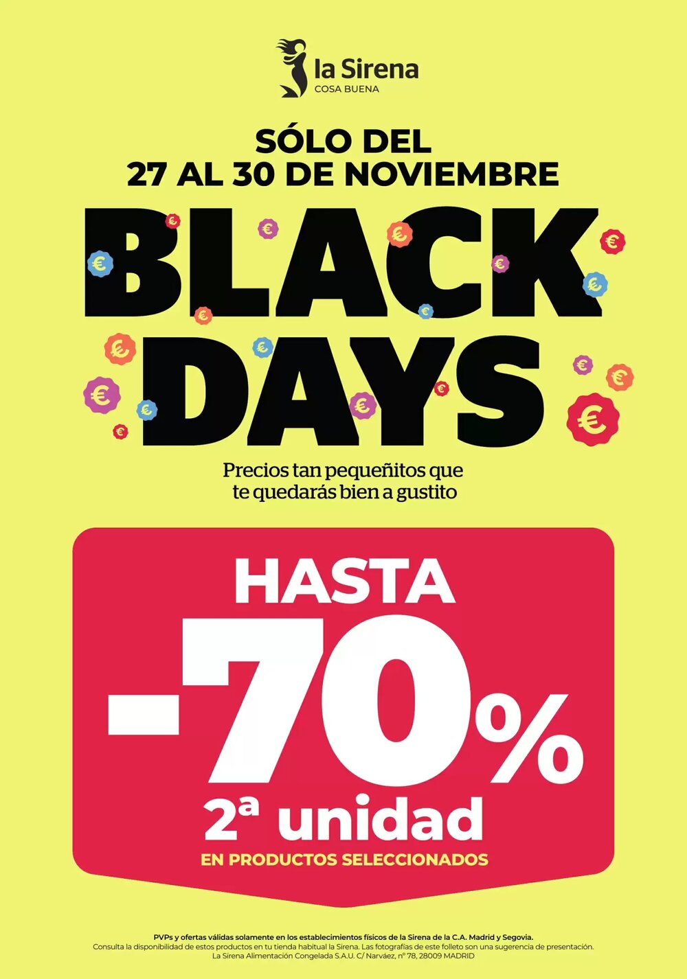 Folleto promocional de La Sirena válido desde el 27/11/2025 - Página 1.