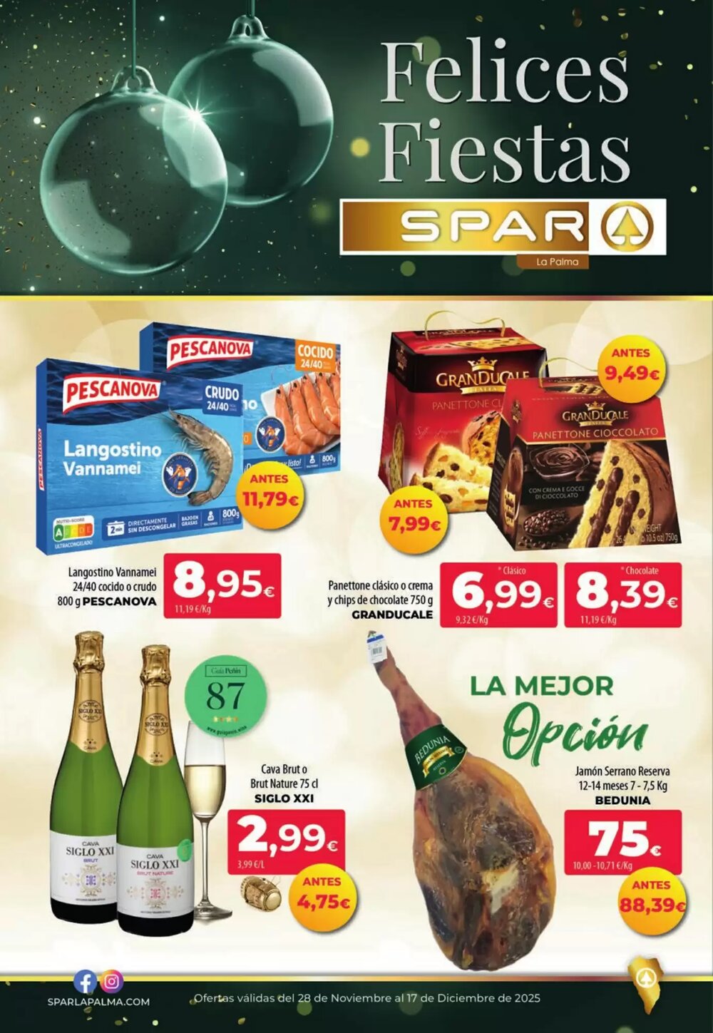 Folleto promocional de Spar La Palma válido desde el 27/11/2025 - Página 1.