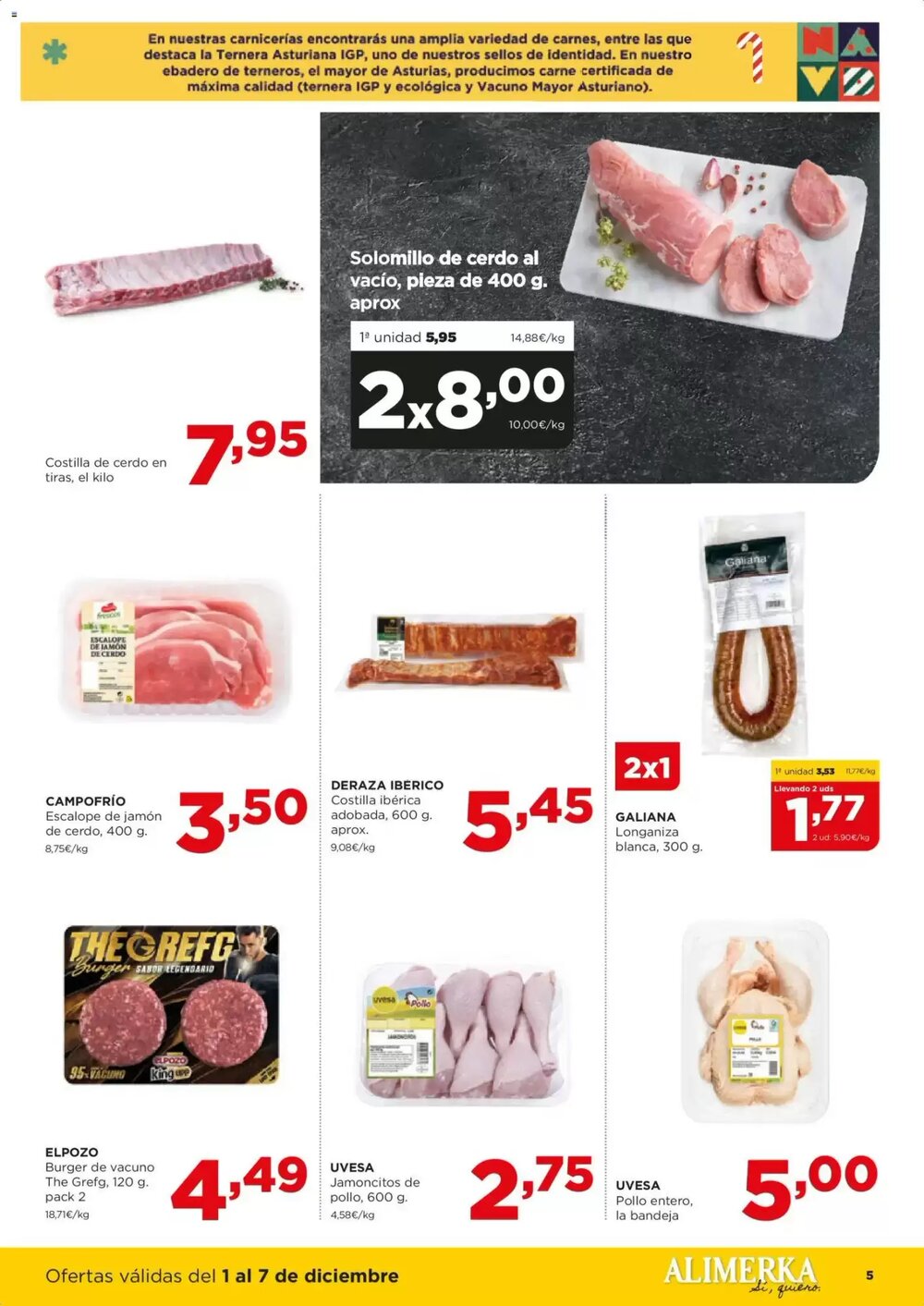 Folleto promocional de Alimerka válido desde el 01/12/2025 - Página 5.