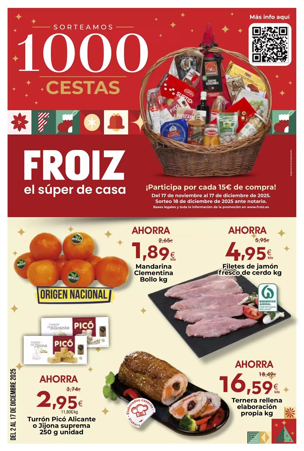 Folleto promocional de FROIZ válido desde el 02/12/2025 - Página 1.
