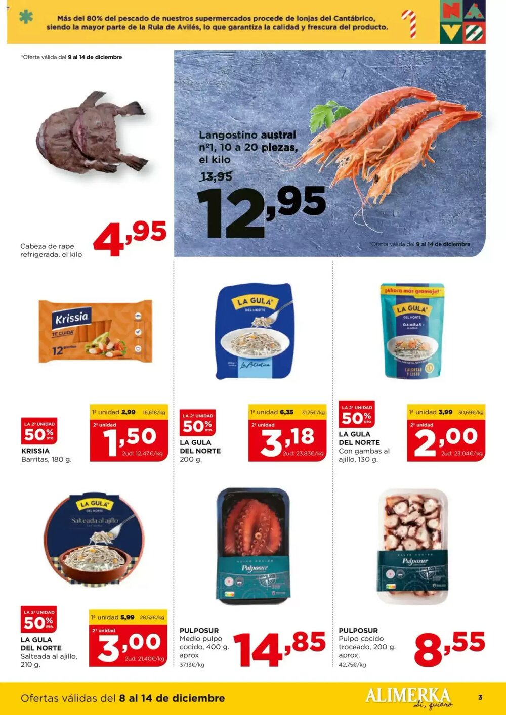 Folleto promocional de Alimerka válido desde el 08/12/2025 - Página 3.