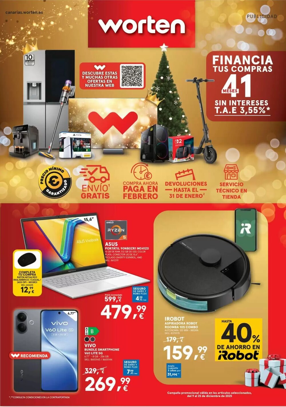 Folleto promocional de Worten válido desde el 10/12/2025 - Página 1.