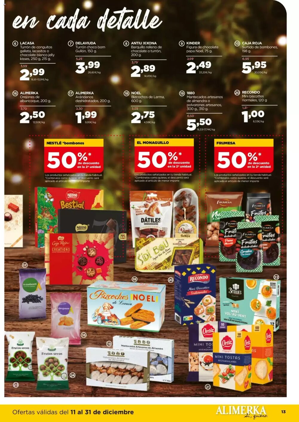 Folleto promocional de Alimerka válido desde el 11/12/2025 - Página 13.