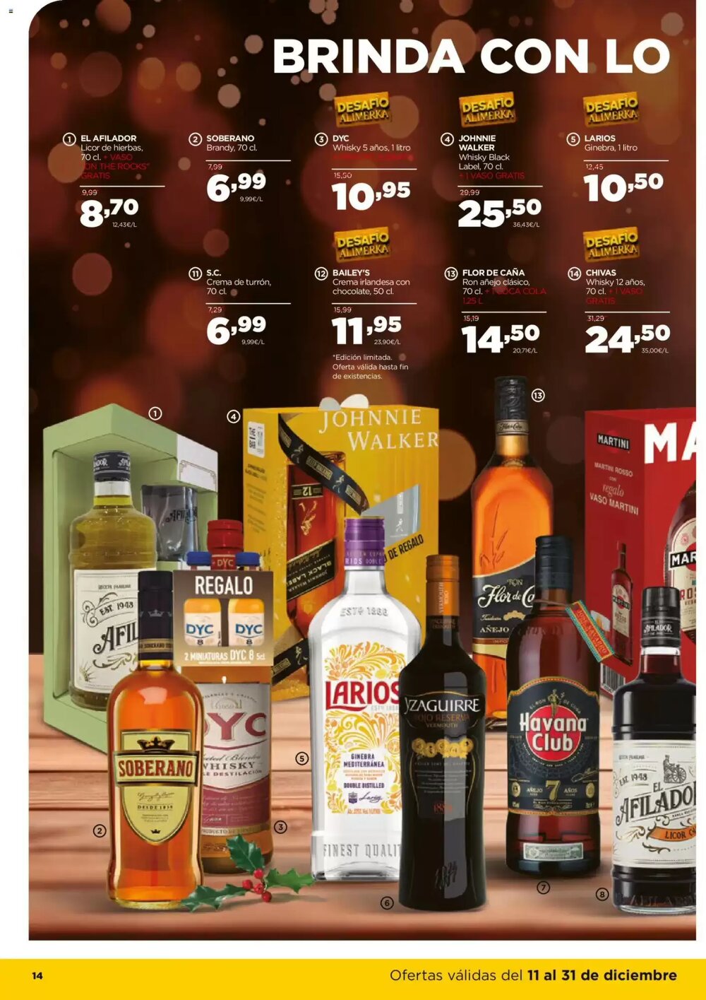 Folleto promocional de Alimerka válido desde el 11/12/2025 - Página 14.