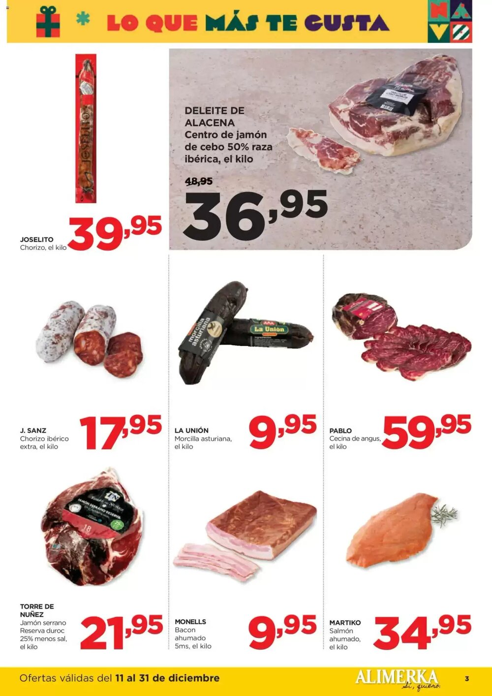 Folleto promocional de Alimerka válido desde el 11/12/2025 - Página 3.