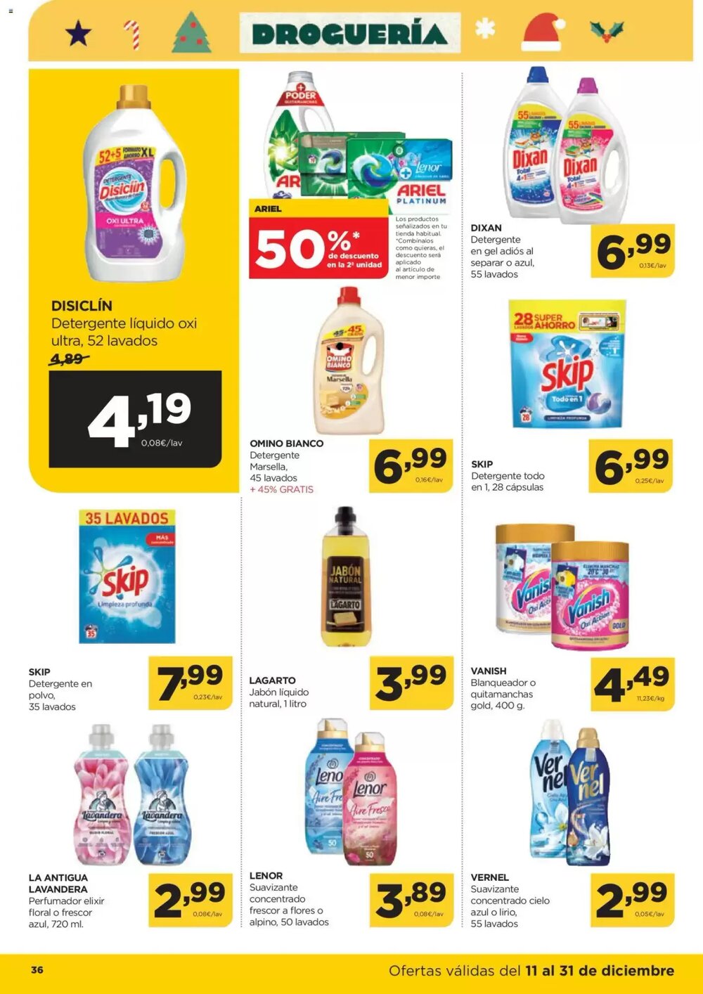 Folleto promocional de Alimerka válido desde el 11/12/2025 - Página 38.