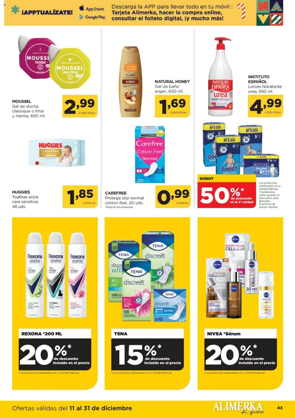 Folleto promocional de Alimerka válido desde el 11/12/2025 - Página 45.