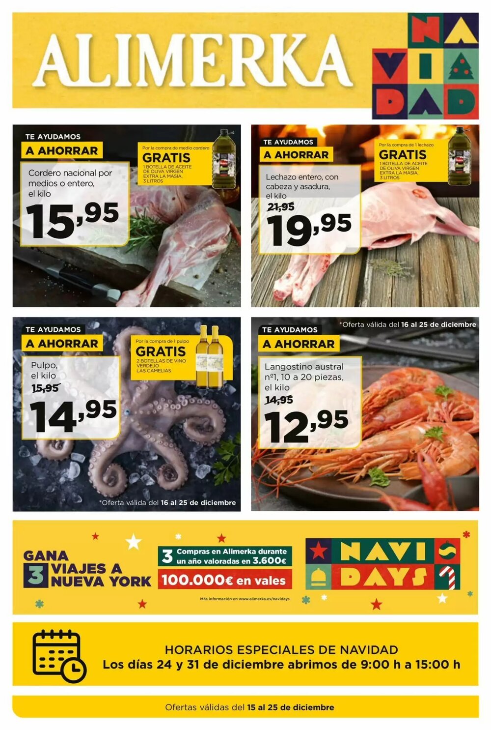 Folleto promocional de Alimerka válido desde el 15/12/2025 - Página 1.