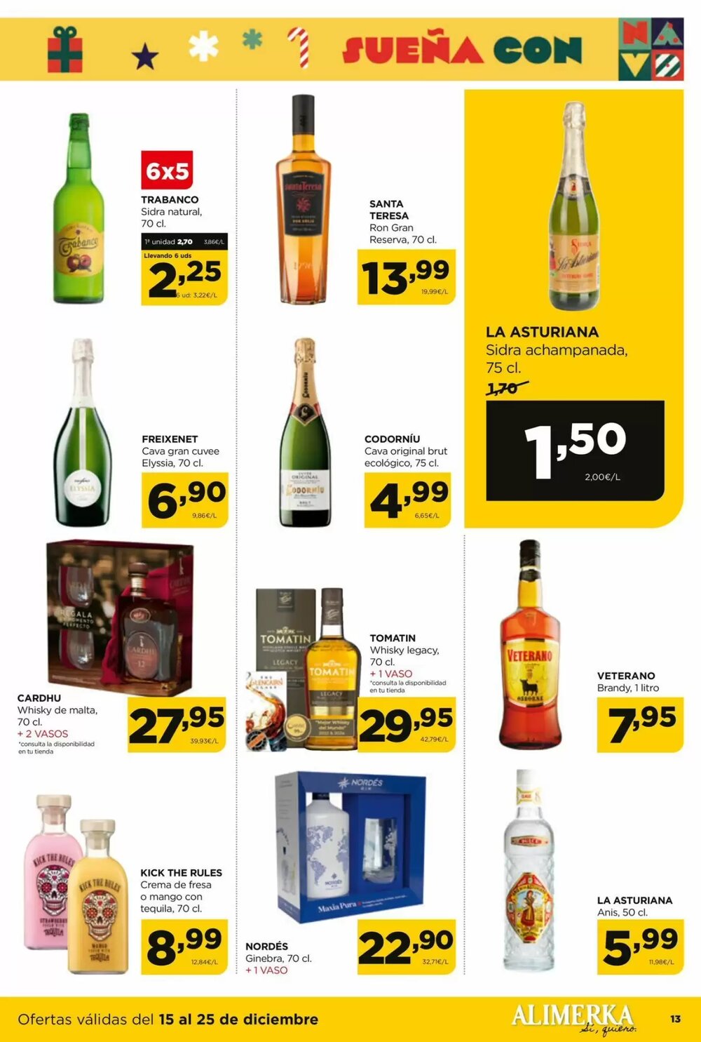 Folleto promocional de Alimerka válido desde el 15/12/2025 - Página 13.