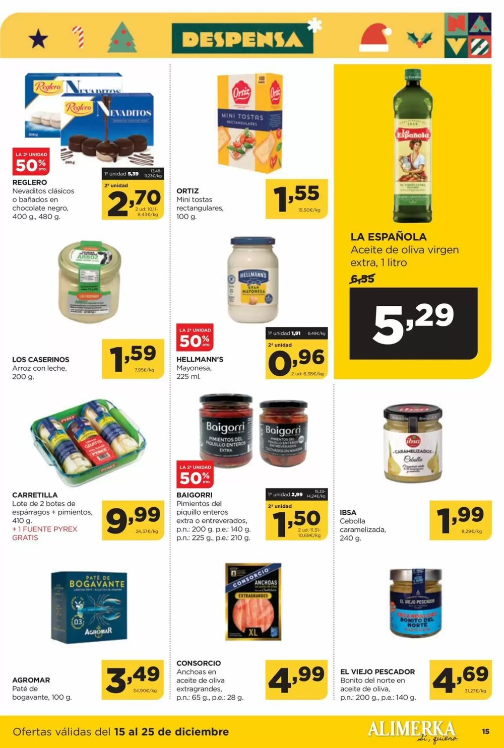 Folleto promocional de Alimerka válido desde el 15/12/2025 - Página 15.