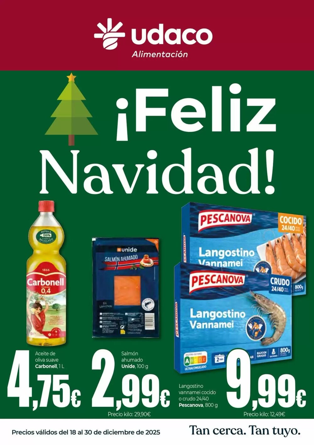 Folleto promocional de UDACO válido desde el 18/12/2025 - Página 1.