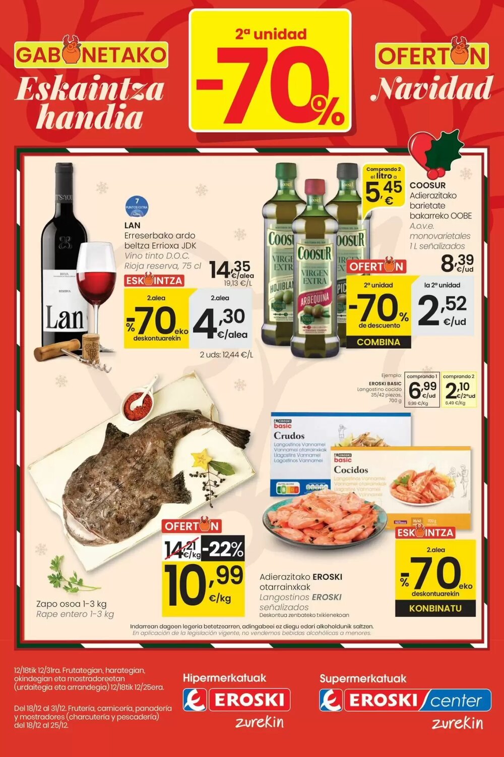 Folleto promocional de Eroski válido desde el 18/12/2025 - Página 1.