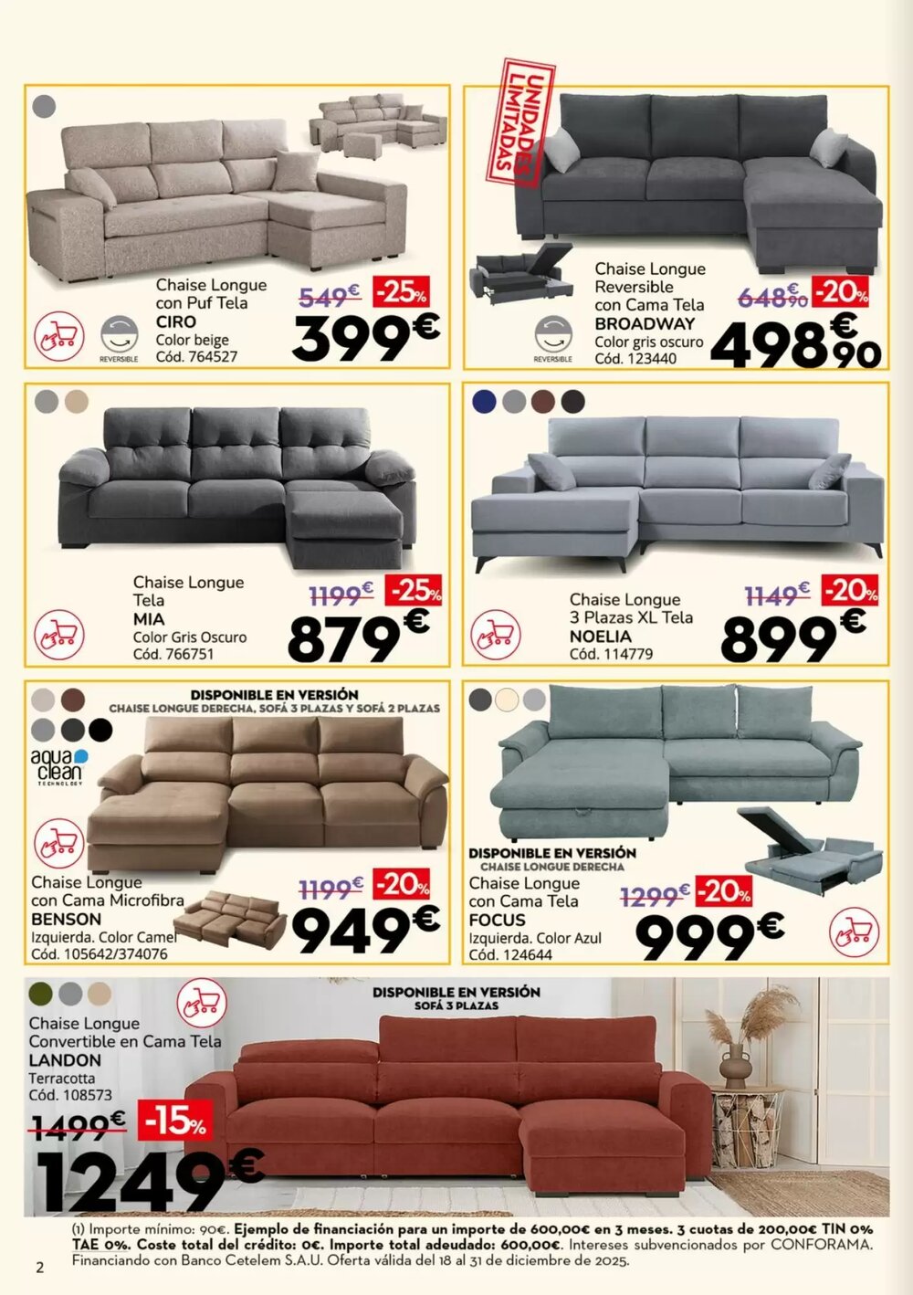 Folleto promocional de Conforama válido desde el 19/12/2025 - Página 2.