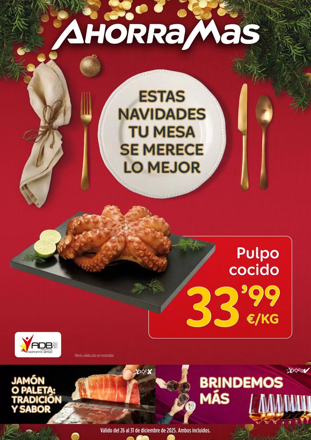 Folleto promocional de AhorraMas válido desde el 26/12/2025 - Página 1.