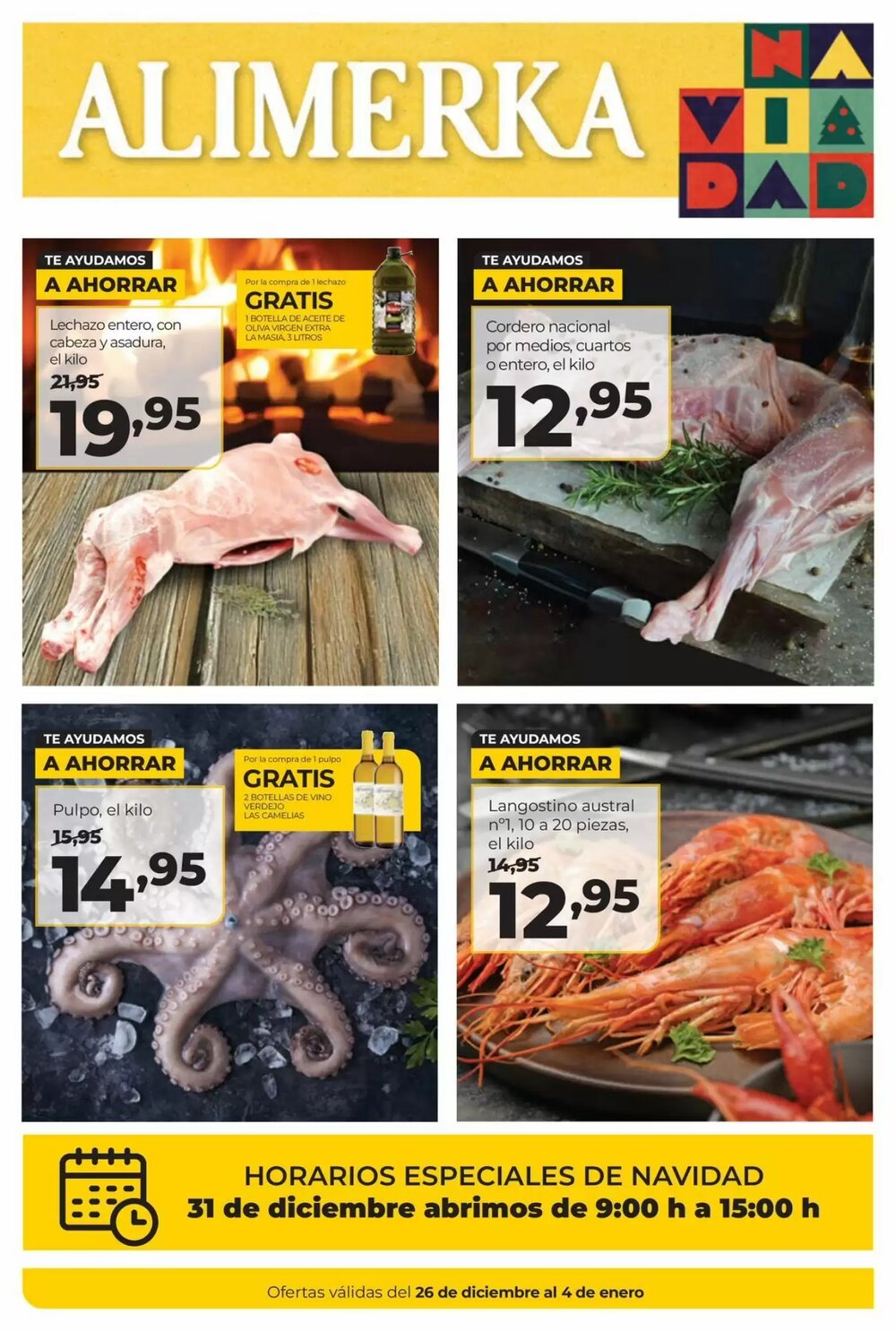Folleto promocional de Alimerka válido desde el 26/12/2025 - Página 1.