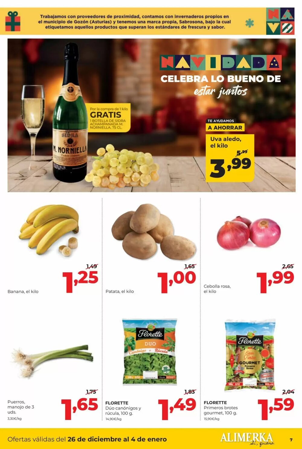 Folleto promocional de Alimerka válido desde el 26/12/2025 - Página 7.