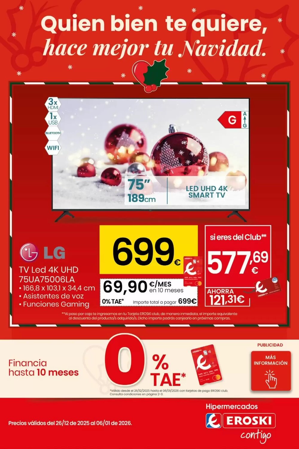 Folleto promocional de Eroski válido desde el 26/12/2025 - Página 1.