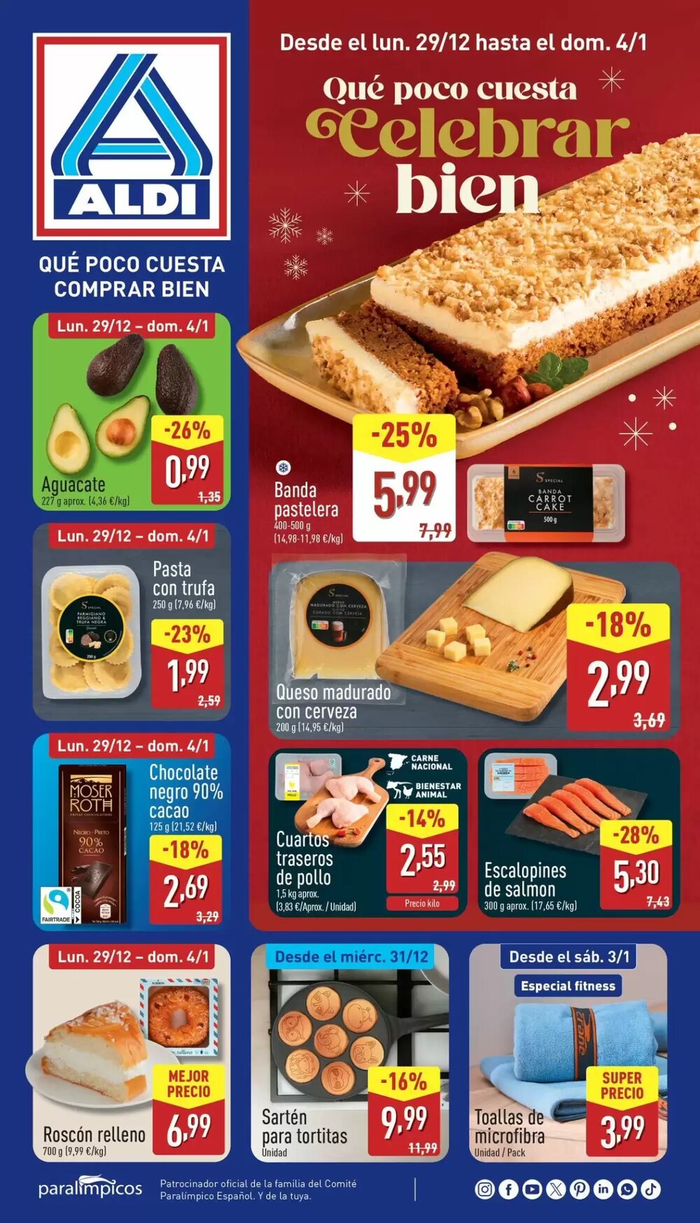 Folleto promocional de ALDI válido desde el 29/12/2025 - Página 1.