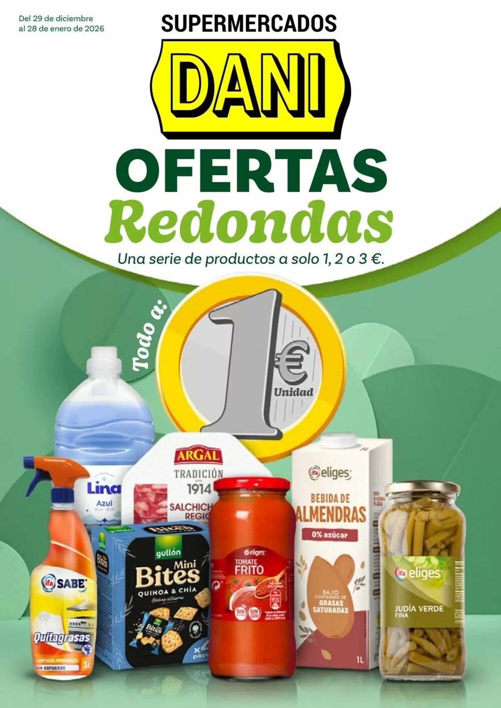 Folleto promocional de Supermercados Dani válido desde el 29/12/2025 - Página 1.